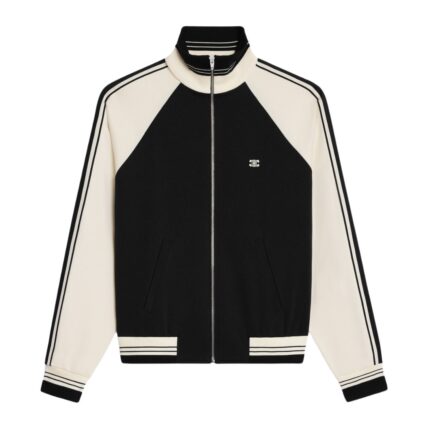 CELINE TRACKSUIT JACKET IN DOUBLE FACE JERSEY VINTAGE BURGUNDY