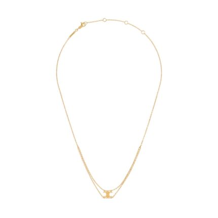CELINE TRIOMPHE SUSPENDED NECKLACE IN BRASS WITH GOLD FINISH