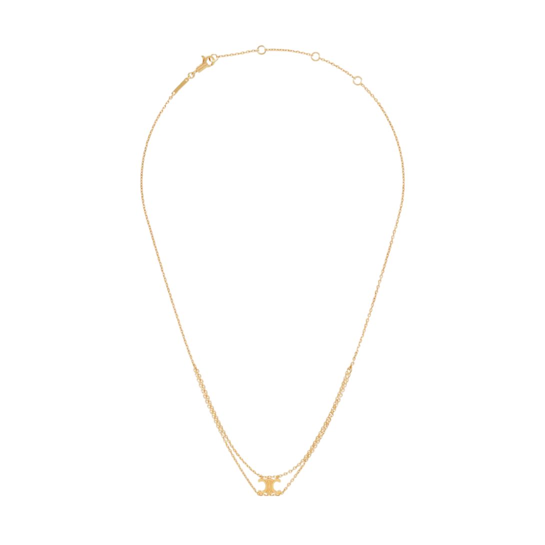 1 CELINE TRIOMPHE SUSPENDED NECKLACE IN BRASS WITH GOLD FINISH