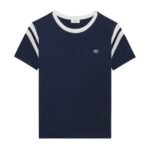 CELINE TRIOMPHE REGULAR T SHIRT IN COTTON JERSEY DEEP NAVY-WHITE