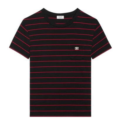 CELINE TRIOMPHE REGULAR T SHIRT IN STRIPED JERSEY