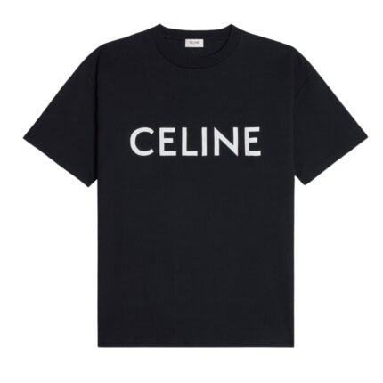 CELINE LOOSE T SHIRT IN COTTON JERSEY BLACK-WHITE