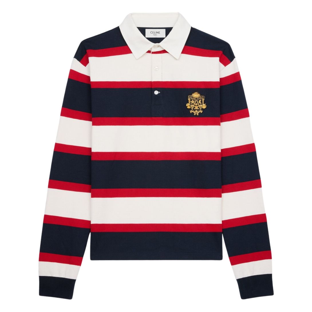 1 CELINE BLASON RUGBY POLO SHIRT IN STRIPED JERSEY