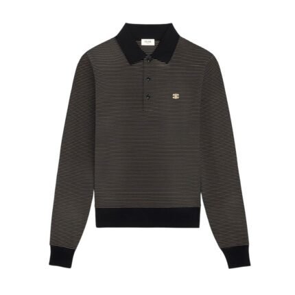 CELINE TRIOMPHE POLO SHIRT IN STRIPED JERSEY