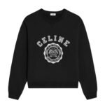 CELINE BLASON LOOSE SWEATSHIRT IN COTTON FLEECE BLACK