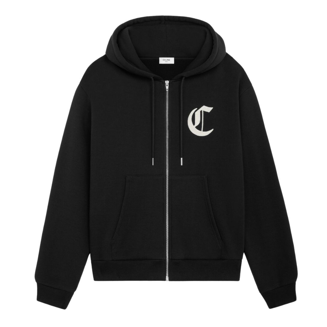 1 CELINE ZIPPED HOODIE IN COTTON FLEECE
