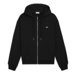 CELINE TRIOMPHE LOOSE ZIPPED HOODIE IN CASHMERE COTTON GREY MELANGE