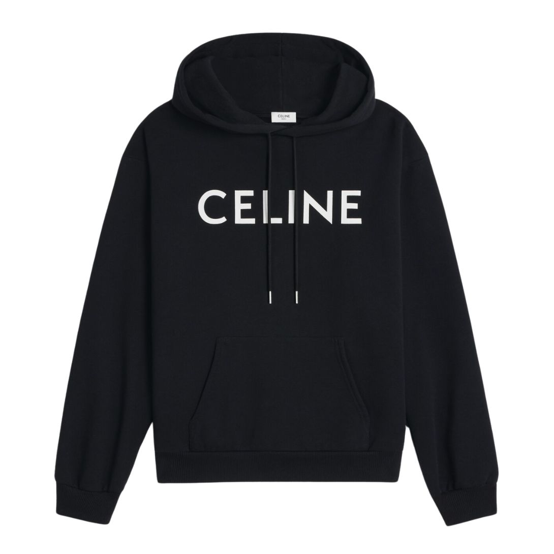 1 CELINE LOOSE HOODIE IN COTTON FLEECE BLACK