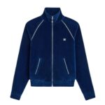 CELINE TRIOMPHE TRACKSUIT JACKET IN VELVET JERSEY BLACK