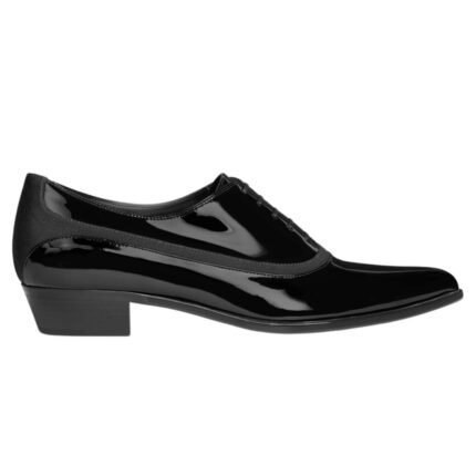 CELINE JUDE OXFORD IN PATENT CALFSKIN AND GROS GRAIN