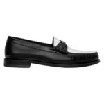 CELINE LUCO TRIOMPHE LOAFER IN POLISHED BULL BLACK-SILVER