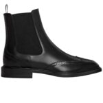 CELINE DONAVAN CHELSEA BOOT WITH BROGUES IN POLISHED BULL BLACK