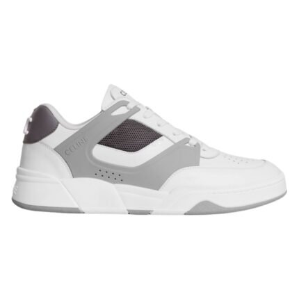 CELINE TRAINER CT 09 LOW LACE UP SNEAKER IN CALFSKIN AND MESH OPTIC WHITE-NAVY