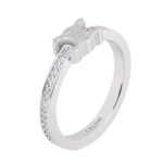 CELINE TRIOMPHE SPARKLE RING IN STRASS AND BRASS WITH RHODIUM FINISH