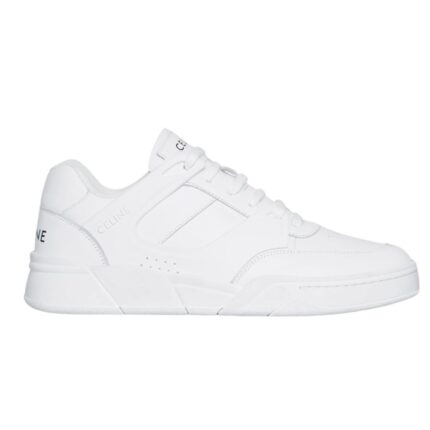 CELINE TRAINER CT 07 LOW LACE UP SNEAKER IN CALFSKIN OPTIC WHITE-BLACK