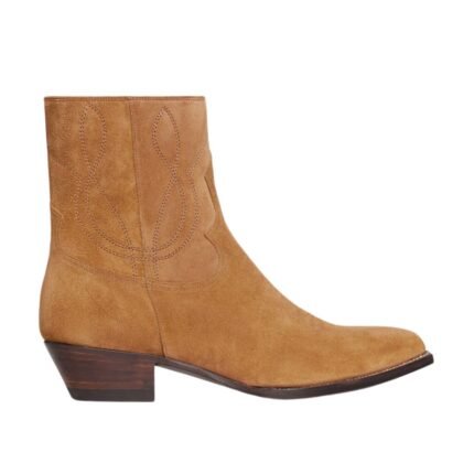 CELINE WESTERN ZIPPED BOOTS IN SUEDE CALFSKIN