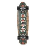 CELINE MINI CRUISER IN WOOD WITH PYTHON AND CELINE PRINT BEIGE-BLACK