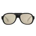 CELINE BLACK FRAME 57 SUNGLASSES IN ACETATE WITH LEATHER BLACK