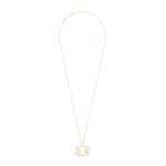 CELINE TRIOMPHE FRAME SPARKLE NECKLACE IN STRASS AND BRASS WITH GOLD FINISH