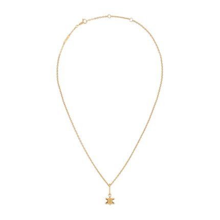 CELINE TRIOMPHE SOLITAIRE NECKLACE IN BRASS WITH GOLD FINISH