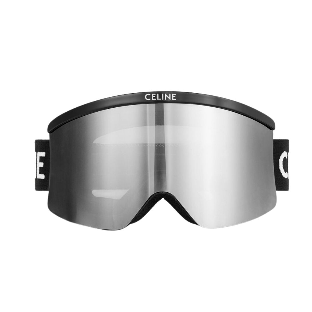 1 CELINE SKI MASK IN INJECTED NYLON WITH MIRROR LENSES BLACK