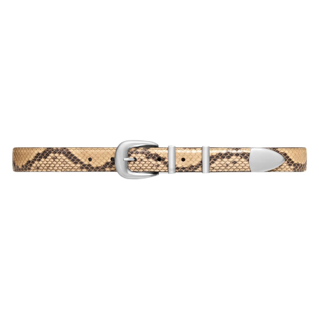 1 CELINE MEDIUM WESTERN BELT IN PYTHON PRINTED CALFSKIN