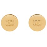 CELINE TRIOMPHE SIGNET EARRINGS IN BRASS WITH GOLD FINISH