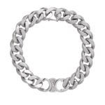 CELINE TRIOMPHE GOURMETTE BRACELET IN BRASS WITH RHODIUM FINISH
