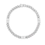 CELINE TRIOMPHE SMALL GOURMETTE BRACELET IN BRASS WITH RHODIUM FINISH