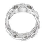 CELINE TRIOMPHE GOURMETTE RING IN BRASS WITH RHODIUM FINISH
