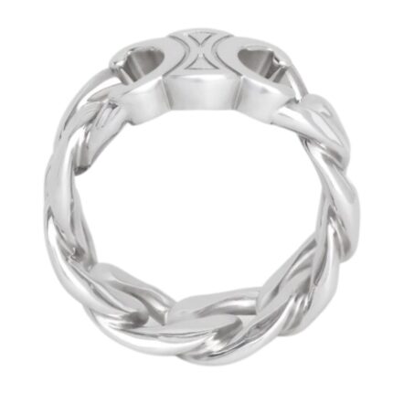 CELINE TRIOMPHE GOURMETTE RING IN BRASS WITH RHODIUM FINISH