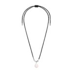 CELINE SAN ONOFRE BAROQUE PEARL NECKLACE IN CULTURED PEARL COTTON AND BRASS WITH RHODIUM FINISH