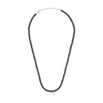 CELINE MONOCHROMS BEADS NECKLACE IN ONYX AND BRASS WITH RHODIUM FINISH