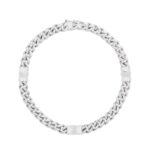CELINE TRIOMPHE SMALL GOURMETTE BRACELET IN BRASS WITH RHODIUM FINISH