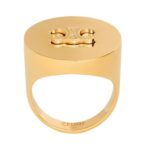 CELINE TRIOMPHE SIGNET RING IN BRASS WITH GOLD FINISH