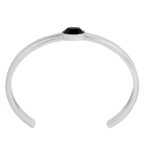 CELINE BEVELLED CUFF IN ONYX AND STERLING SILVER WITH RHODIUM FINISH