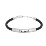 CELINE PLEIN SOLEIL BRACELET IN CALFSKIN AND BRASS WITH RHODIUM FINISH