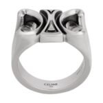 CELINE TRIOMPHE GOURMETTE RING IN BRASS WITH RHODIUM FINISH