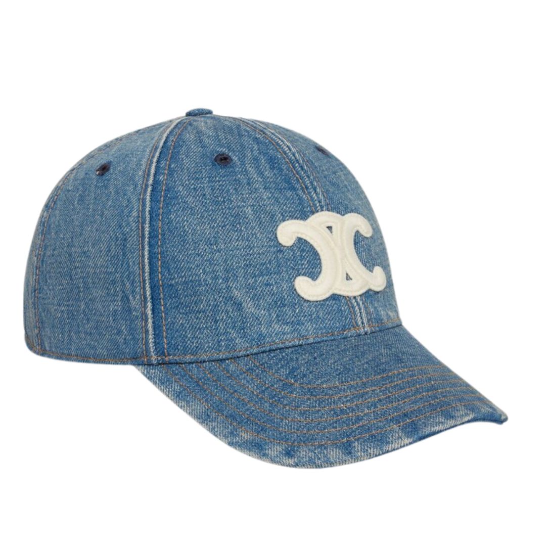 1 CELINE TRIOMPHE BASEBALL CAP IN UNION WASH DENIM