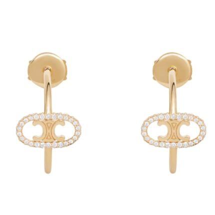 CELINE MAILLON TRIOMPHE HOOPS IN YELLOW GOLD AND DIAMONDS