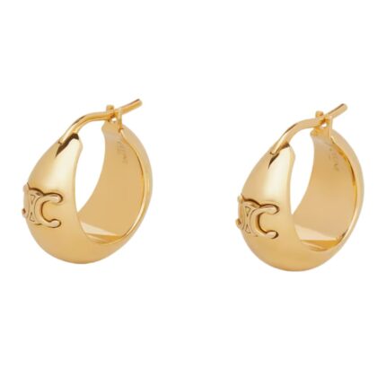 CELINE TRIOMPHE BOLD HOOPS IN BRASS WITH GOLD FINISH