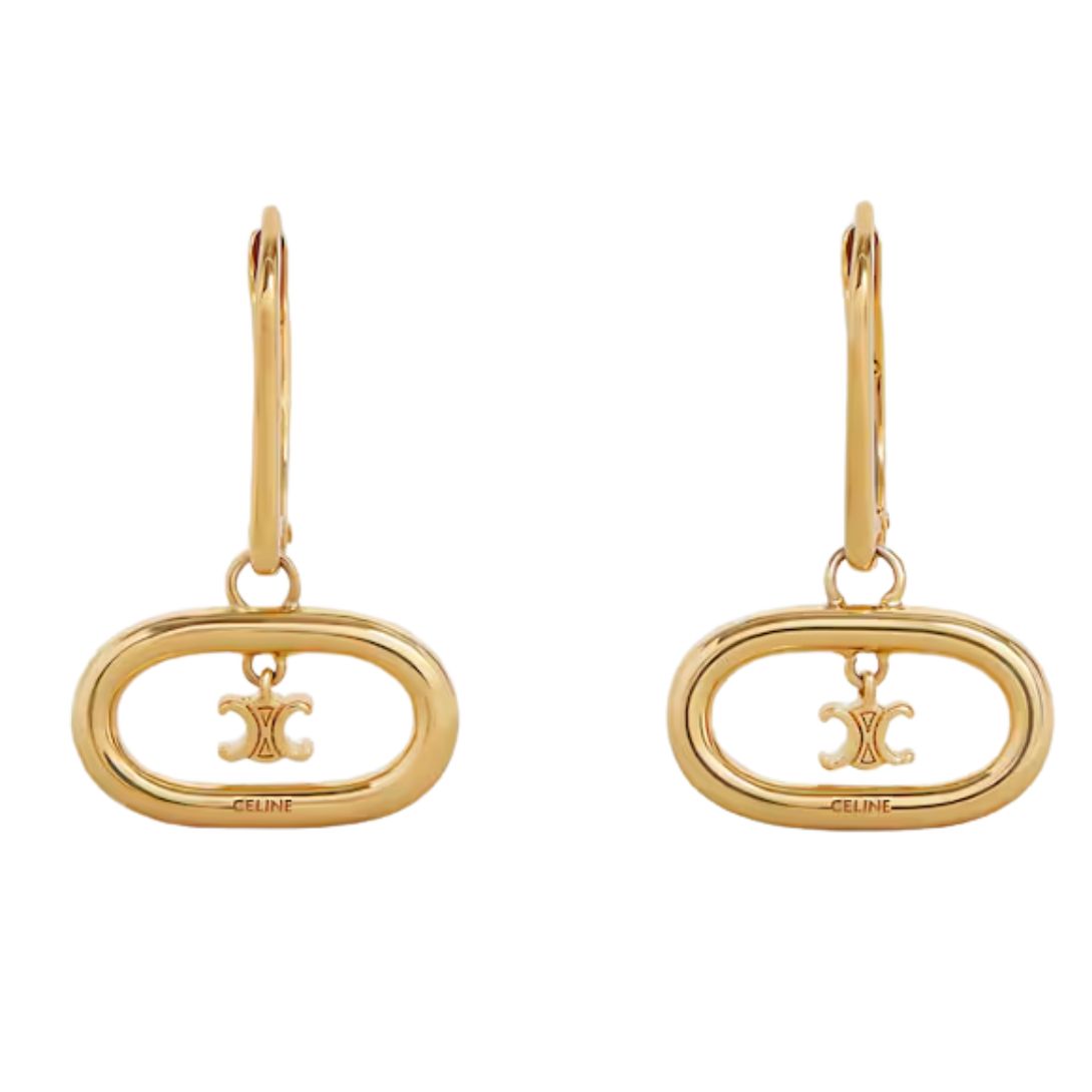 1 CELINE TRIOMPHE MOBILE EARRINGS IN BRASS WITH GOLD FINISH