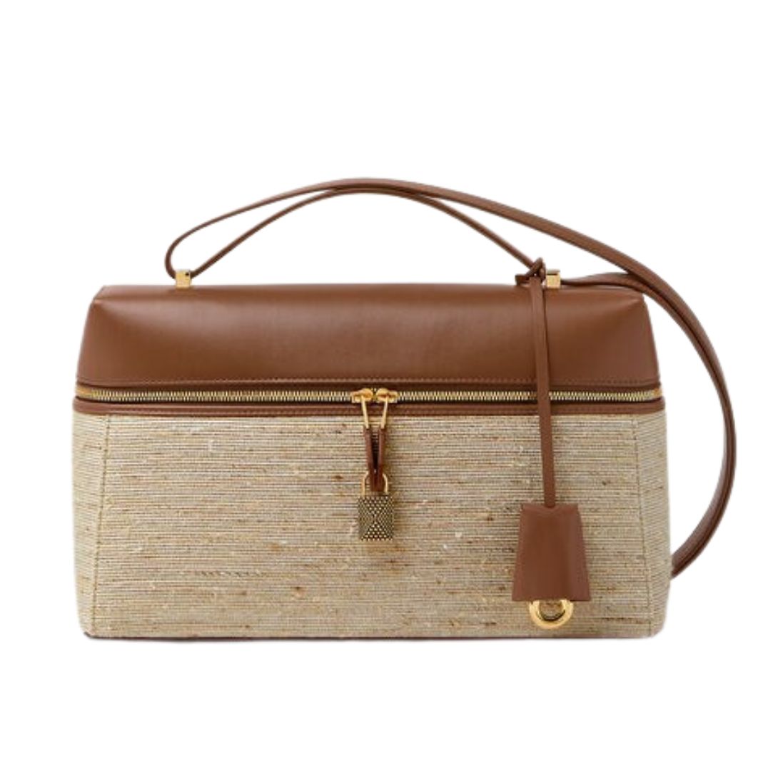 1 LORO PIANA EXTRA BAG L27 FLAX BROWN