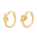 CELINE KNOT SMALL HOOPS IN BRASS WITH RHODIUM FINISH