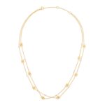 CELINE TRIOMPHE PEARL DOUBLE NECKLACE IN BRASS WITH GOLD FINISH AND RESIN PEARLS
