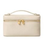 LORO PIANA EXTRA POCKET MINI POUCH LIGHT TRAVERTINE