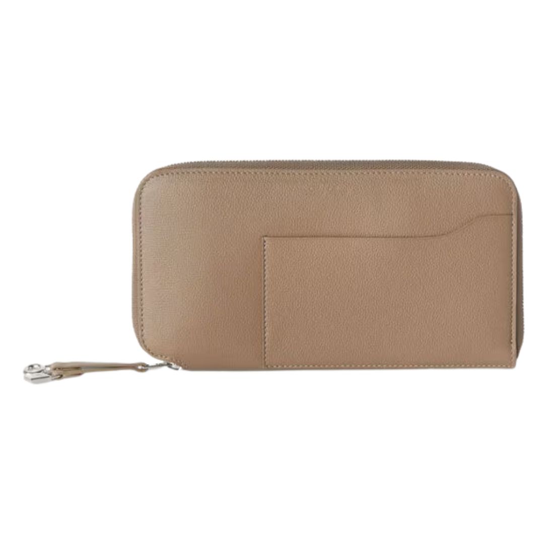 1 LORO PIANA EXTRA ZIP AROUND PURSE WARM MASTIC