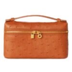 LORO PIANA EXTRA POCKET MINI POUCH COGNAC