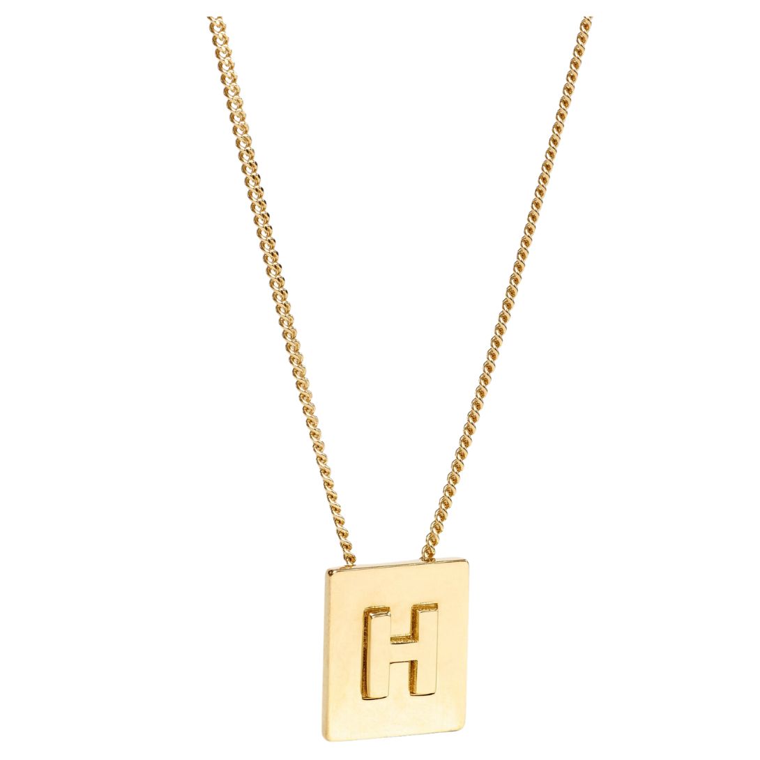 1 CELINE ALPHABET H NECKLACE IN BRASS WITH GOLD FINISH