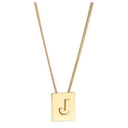 CELINE ALPHABET J NECKLACE IN BRASS WITH GOLD FINISH